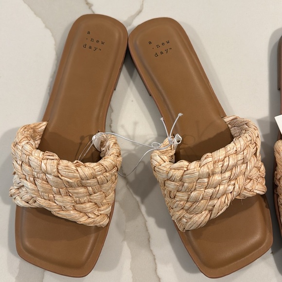NWT A New Day Nicolette Raffia Slide Sandals - Picture 6 of 7